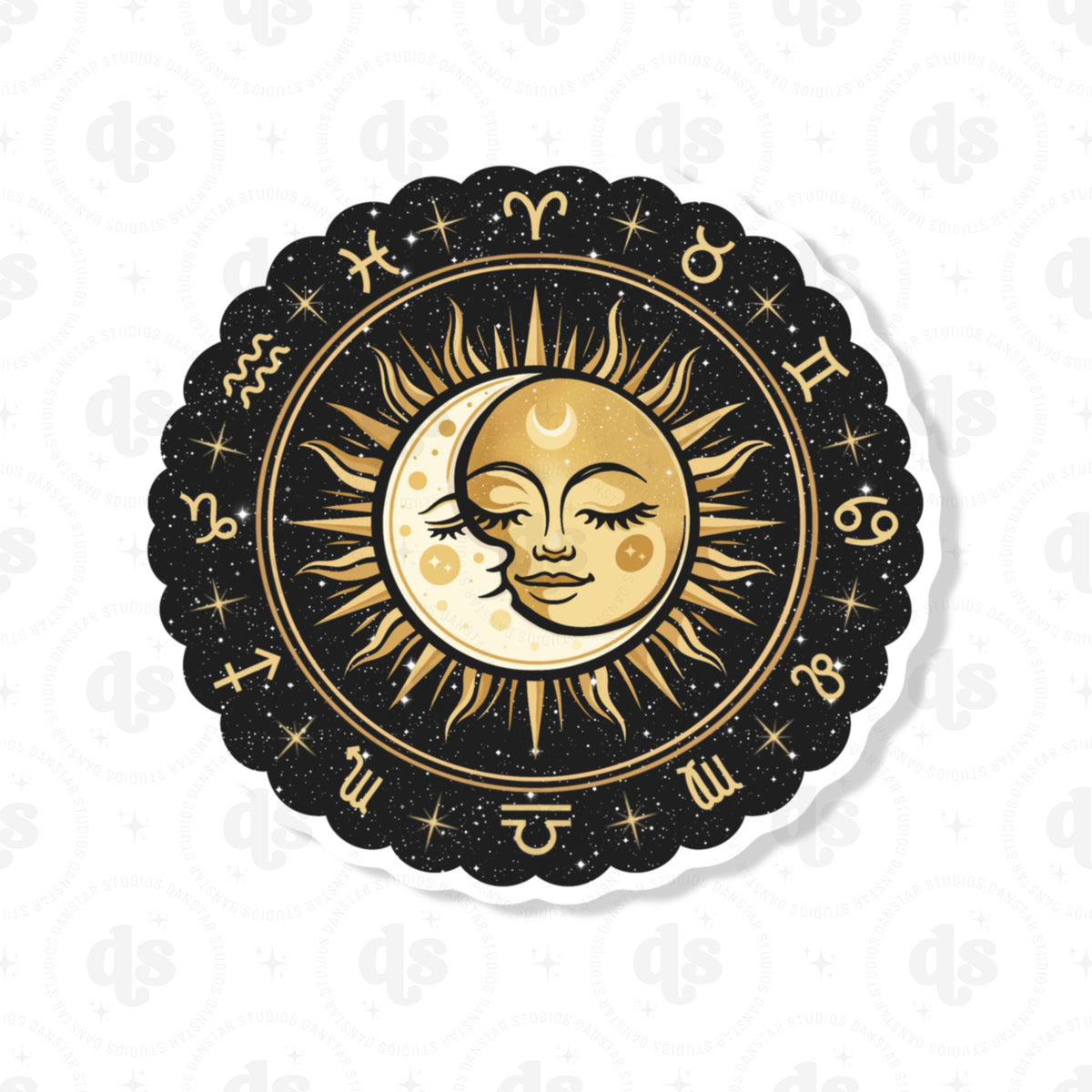Sun, Moon and Starsigns Sticker